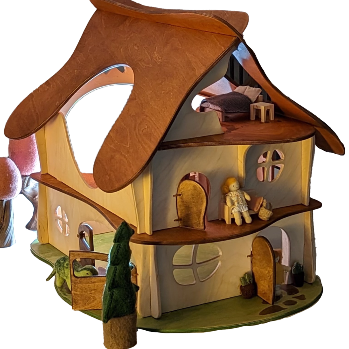 The Enchanting Twig Studio Large Waldorf-Style Wooden Dollhouse - Perfect for Imaginative Play!