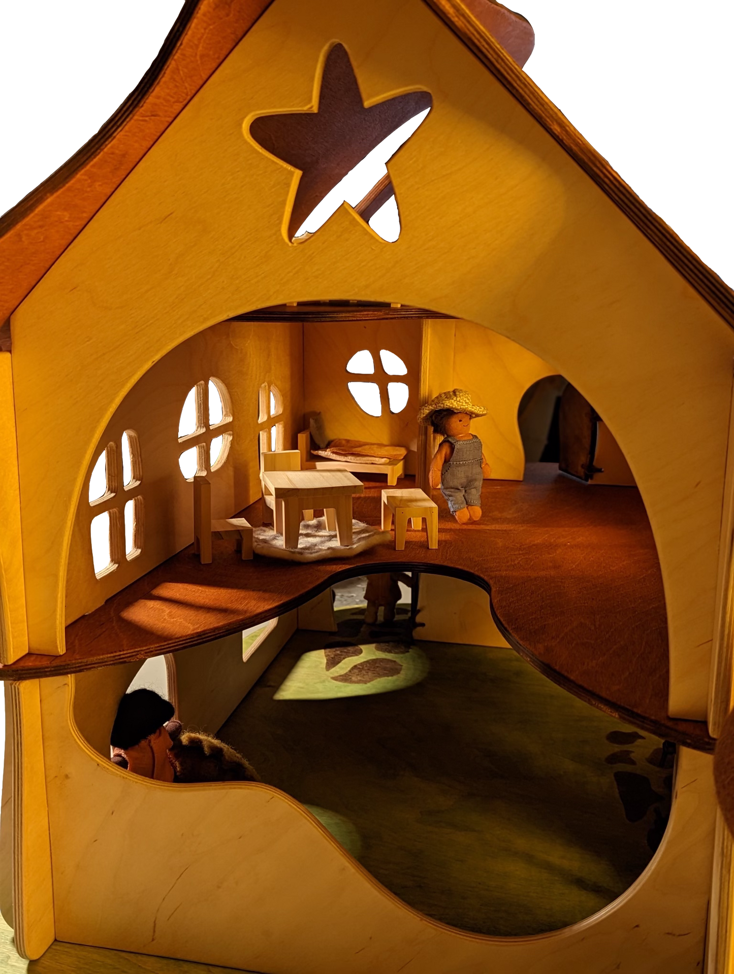 The Enchanting Twig Studio Large Waldorf-Style Wooden Dollhouse - Perfect for Imaginative Play!