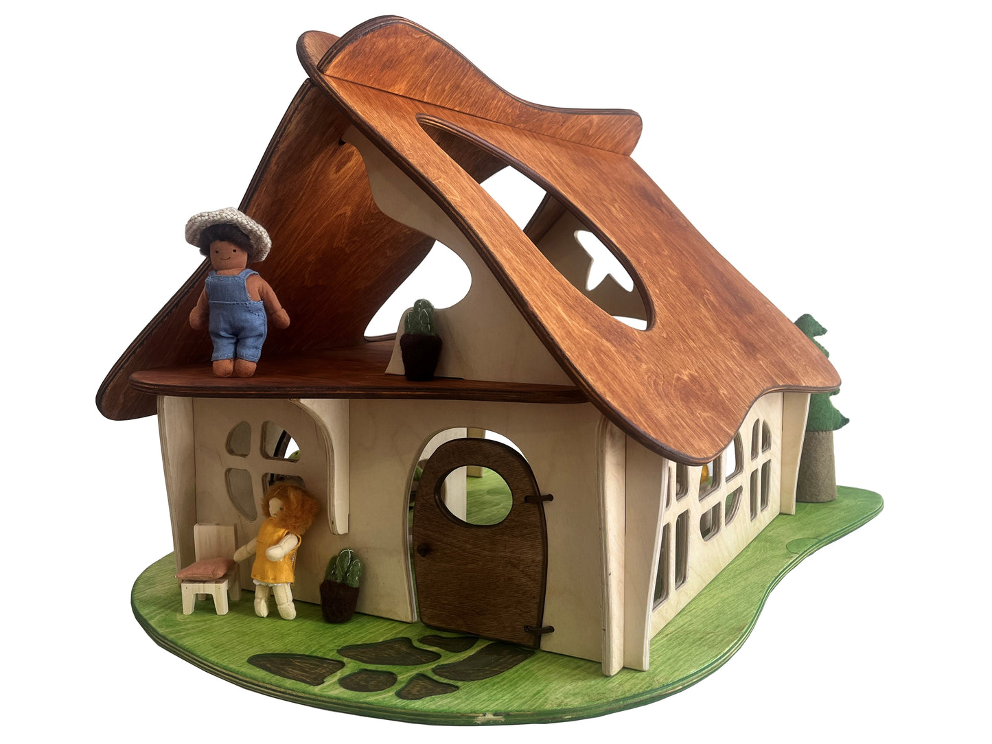 The Enchanting Twig Studio Waldorf-Style Wooden Dollhouse - Perfect for Imaginative Play! Medium Size